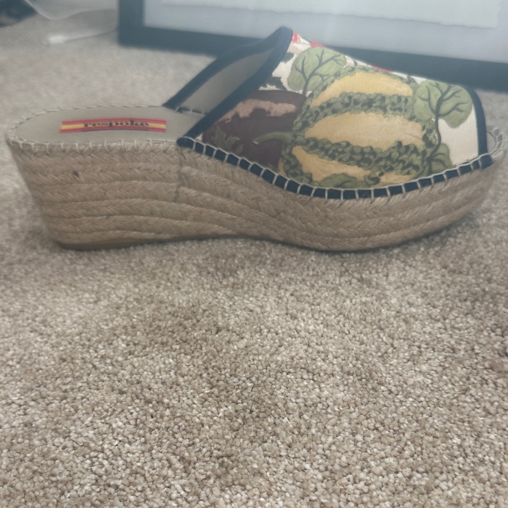 Respoke - Gucci Scarf Upcycled Floral Espadrille Wedge Sandals - Picture 8 of 13